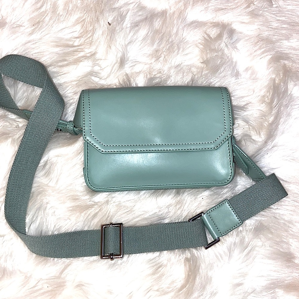 Charles & Keith Save Green Mini Crossbody Buckle Strap Bag